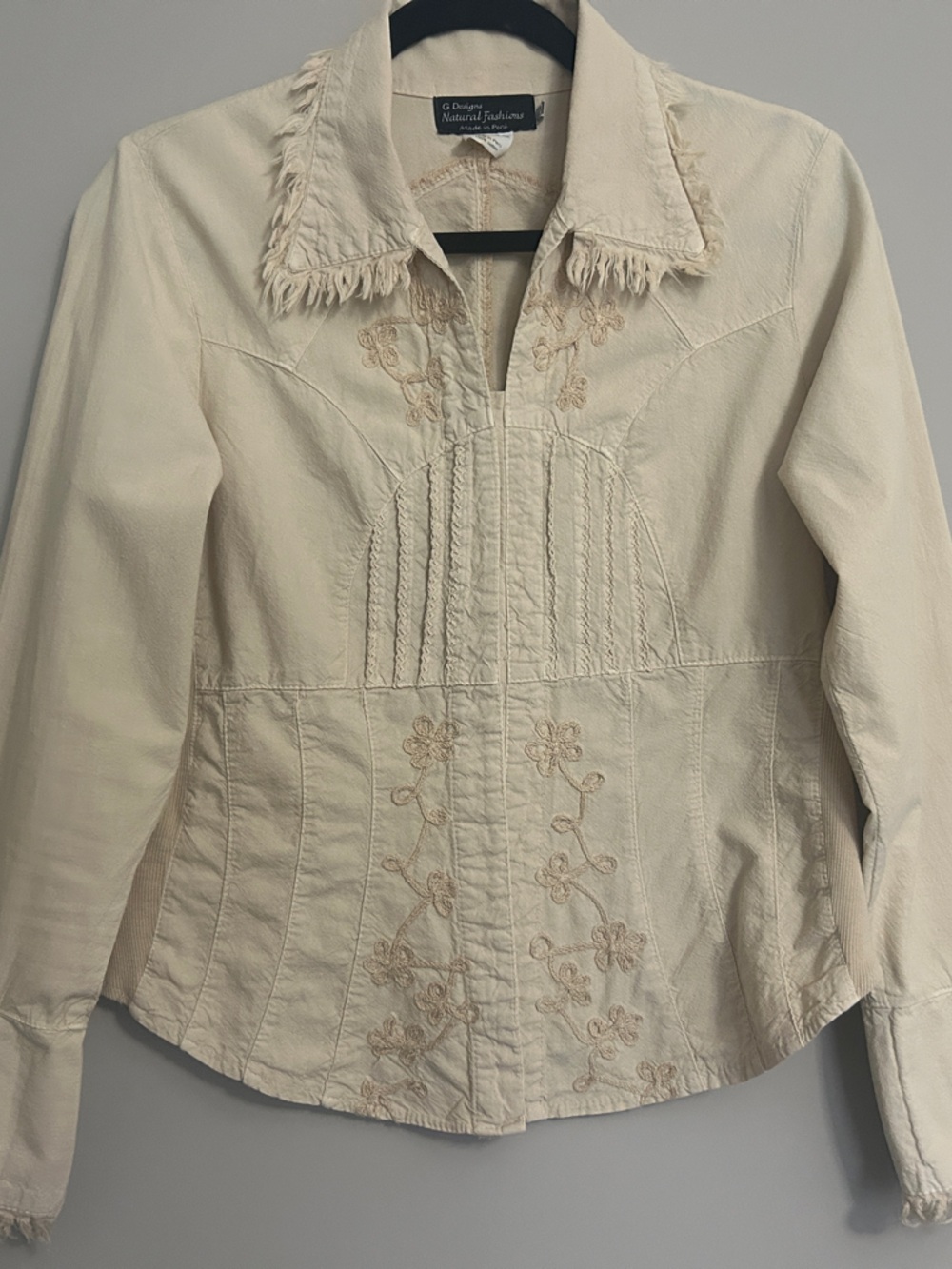 G Designs Light Cream Embroidered Women's Jacket - Brand Unspecified